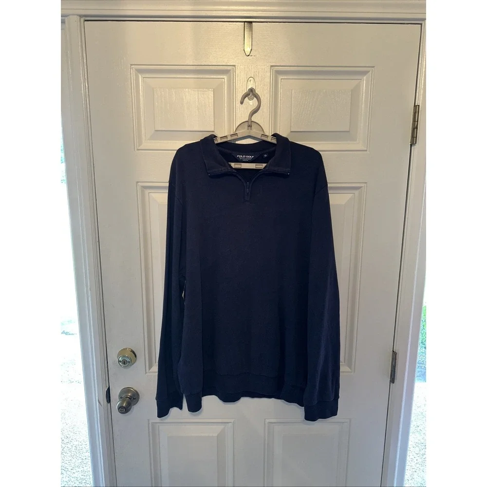 Polo Golf Ralph Lauren Men's XL Navy Quarter Zip Pullover Sweatshirt Long Sleeve